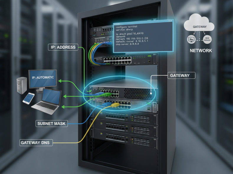 راه‌اندازی DHCP Server روی سوئیچ سیسکو