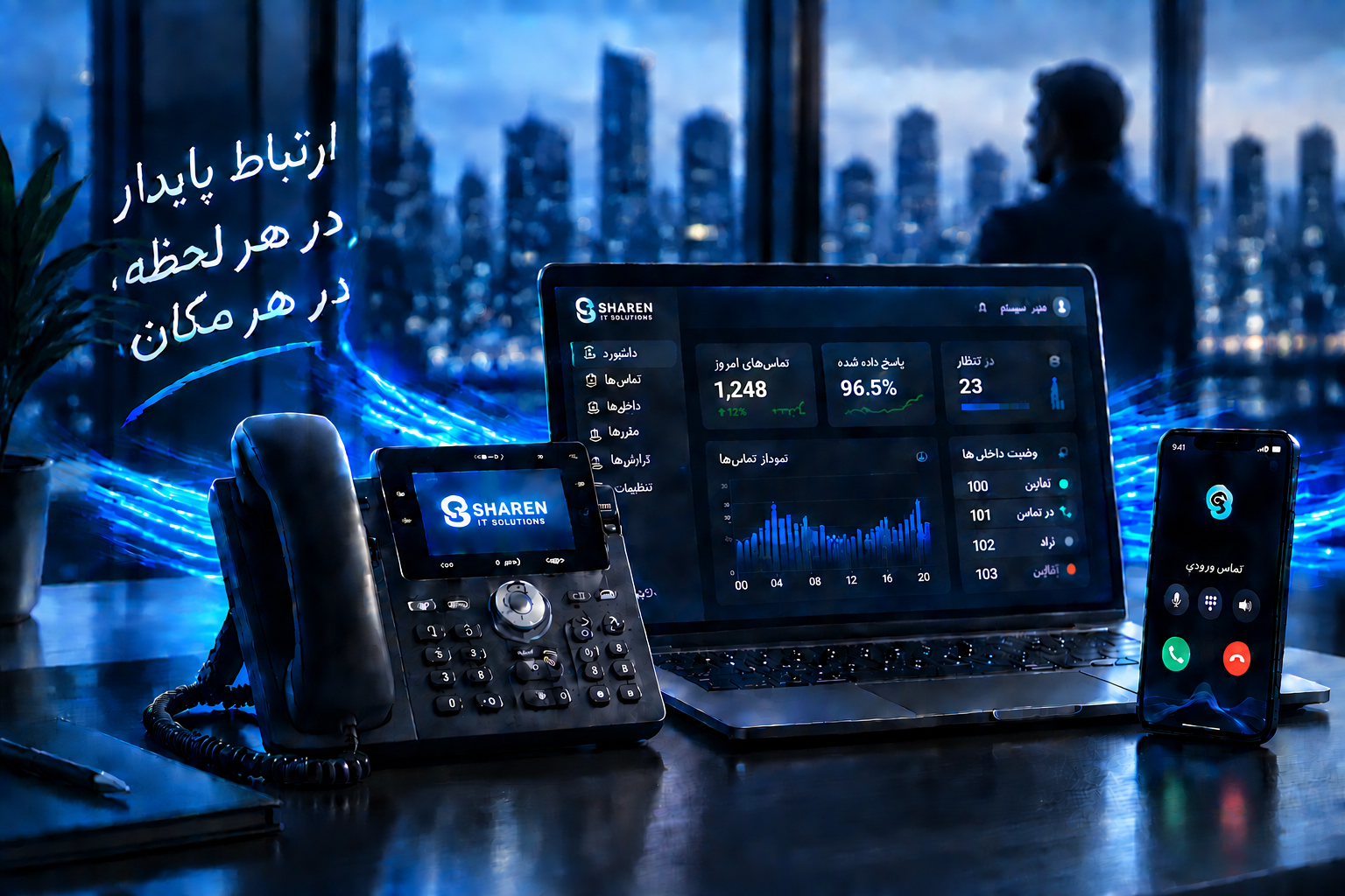 سیستم تلفنی VoIP سازمانی شارن